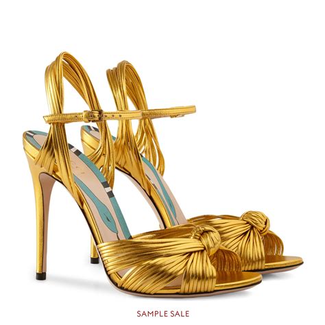 gucci gold sandals heels.